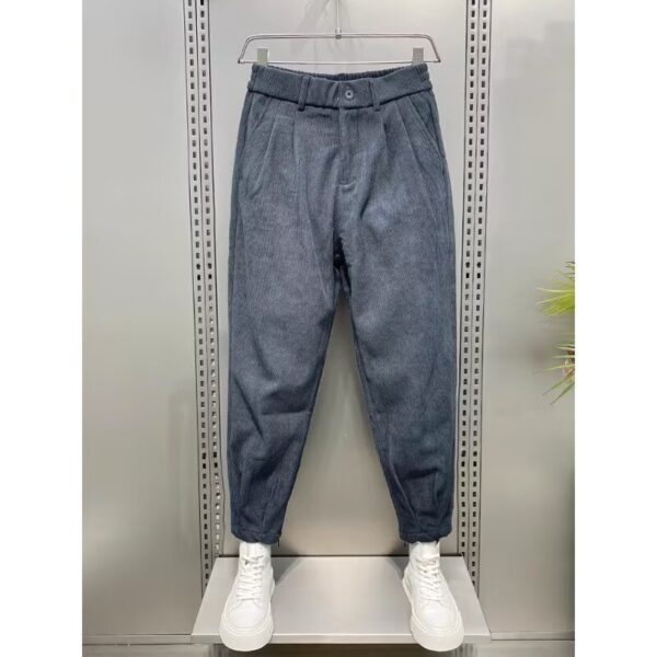 Corduroy Ankle Banded Pants Men's Cropped Casual - Image 7