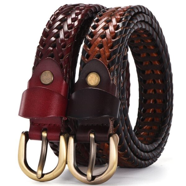 Leather Pin Buckle Handmade Couple's Pant Trendy Casual Belt - Image 7