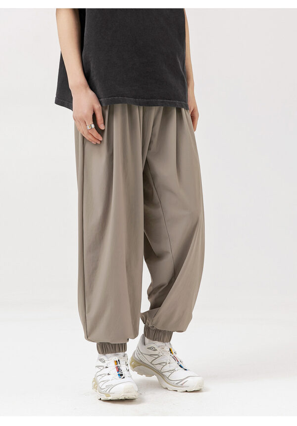 Trendy Ice-feeling Draping Effect Laced Pants - Image 4