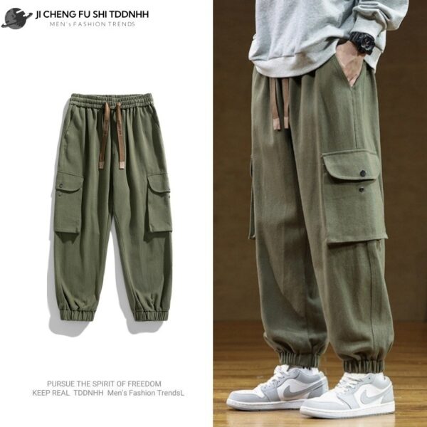 Men's Fall Casual Pants Cotton Sweat Pants American Style Loose - Image 5