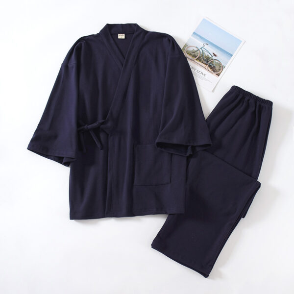 Japanese Style Muji Men's Kimono Pajamas Thickened Warm - Image 9