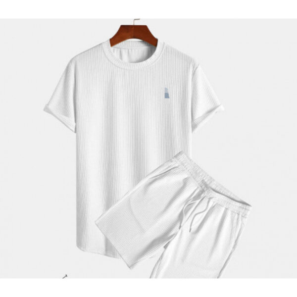 Round Neck Men's Short Sleeve Sports Fashion Loose Two-piece Suit - Image 2