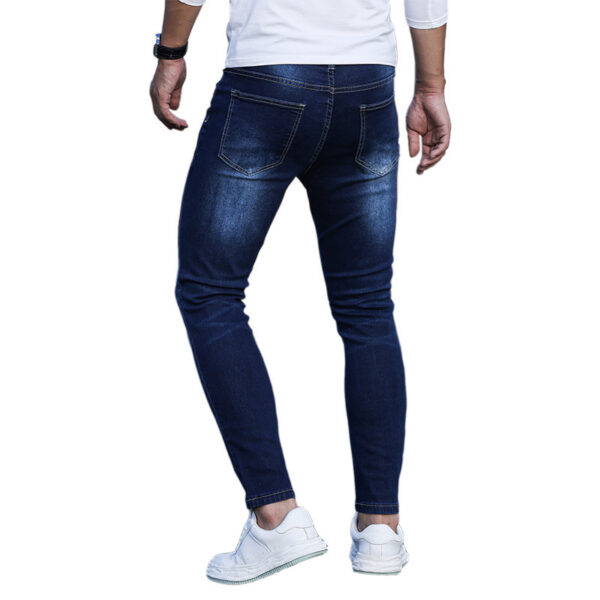 Men's Blue Stretch Skinny Denim Pants - Image 2