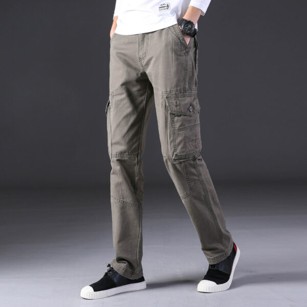 Overalls Men's Outdoor Casual Trousers Pure Cotton Straight Loose Multi-pocket - Image 5