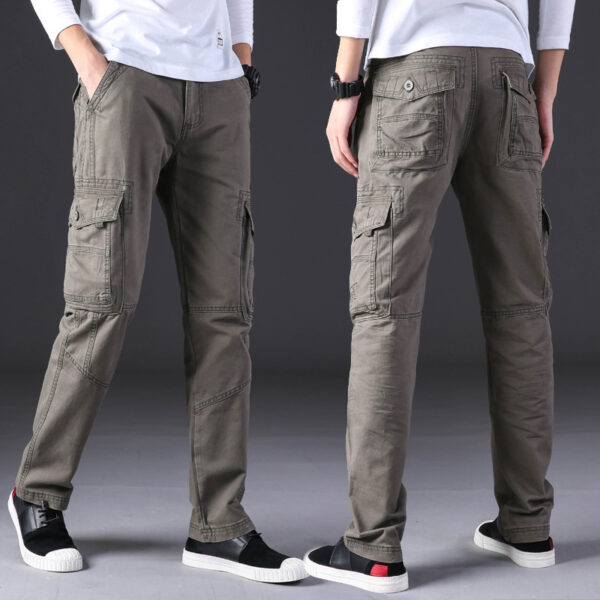 Overalls Men's Outdoor Casual Trousers Pure Cotton Straight Loose Multi-pocket - Image 6
