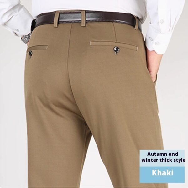 Men's Casual Trousers Elastic Non-ironing Loose Straight Suit Pants - Image 5
