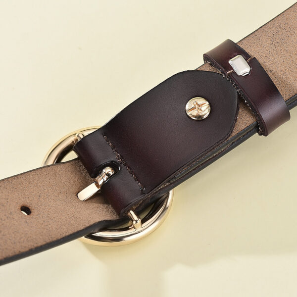 Women's Leather Belt All Match Round Buckle - Image 9