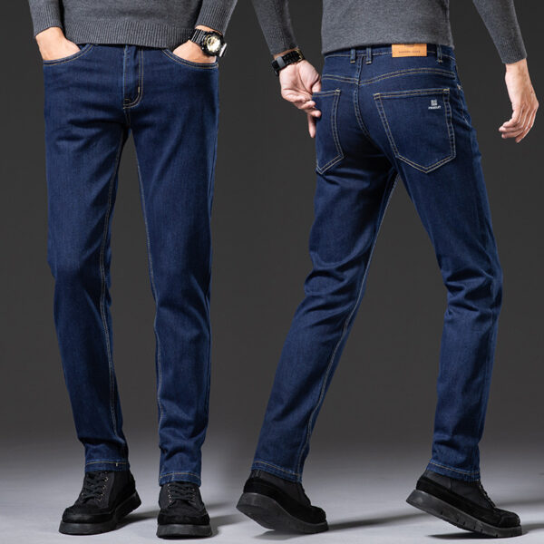 Slim Fit Elastic Straight Jeans For Men - Image 8