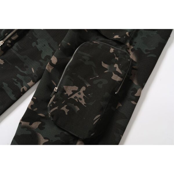New American Jungle Camouflage Amekaji Multi-pocket Design Casual Wide-leg Workwear Trousers - Image 4