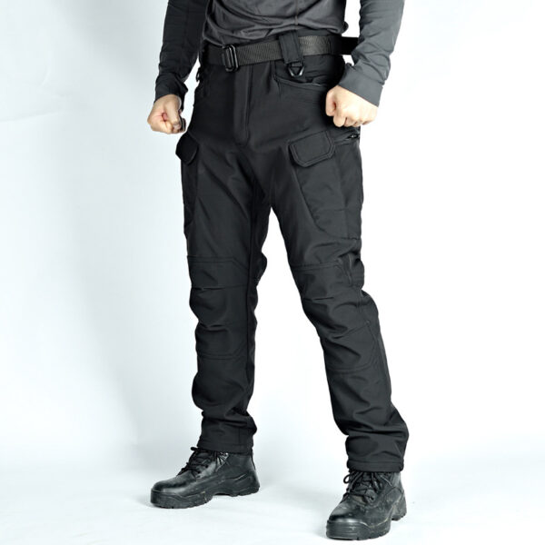 Winter Tactical Pants Men's Fleece-lined Waterproof Shark Skin Soft Shell Tactical Pants - Image 7
