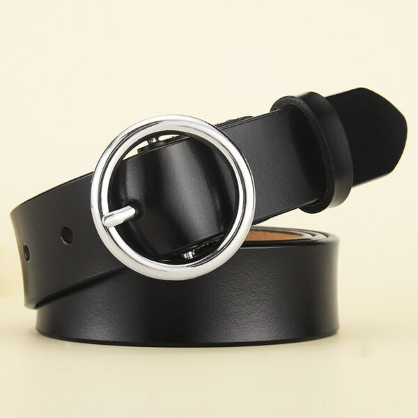 Women's Leather Belt All Match Round Buckle - Image 2