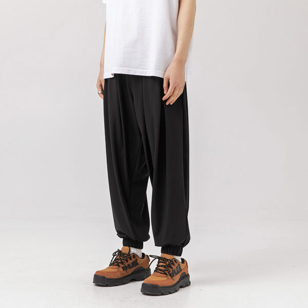 Trendy Ice-feeling Draping Effect Laced Pants - Image 9