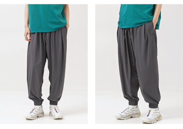Trendy Ice-feeling Draping Effect Laced Pants - Image 3
