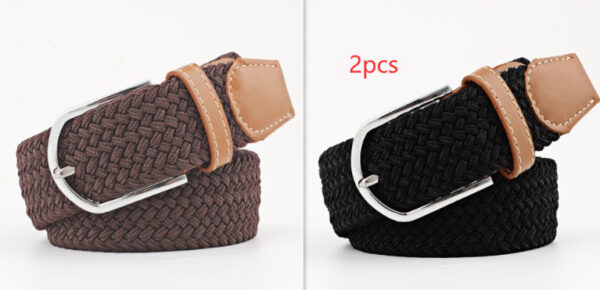 Women's Canvas Belt Student Pants Casual Stretch Braided Needle Buckle - Image 2