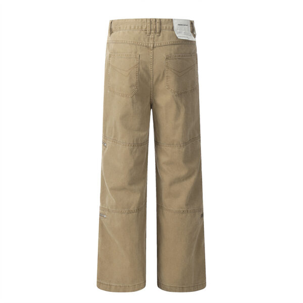 Cargo Jeans Men's Pocket Loose Zip Straight-leg Trousers - Image 4
