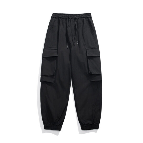 Rope Workwear With Pocket Loose Wide Leg Ankle Banded Pants - Image 8