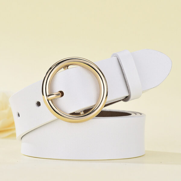 Women's Leather Belt All Match Round Buckle - Image 4