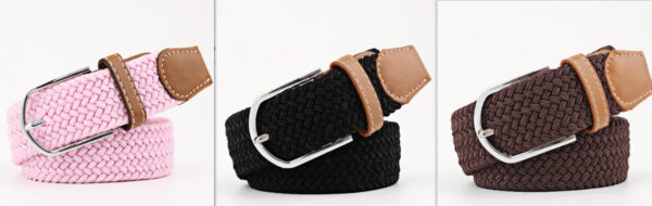 Women's Canvas Belt Student Pants Casual Stretch Braided Needle Buckle - Image 4