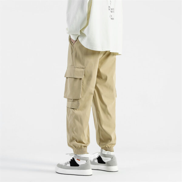 Rope Workwear With Pocket Loose Wide Leg Ankle Banded Pants - Image 5