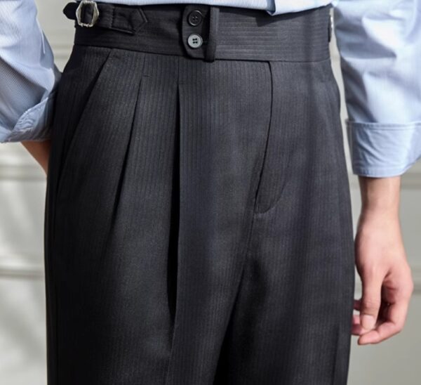 High Waist Business Pure Color Straight Casual Trousers - Image 5