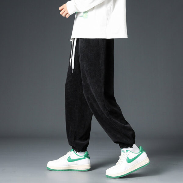 Men's Corduroy Leisure Tappered Loose Track Pants - Image 5