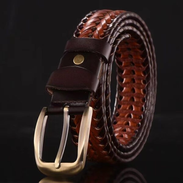Leather Pin Buckle Handmade Couple's Pant Trendy Casual Belt - Image 6