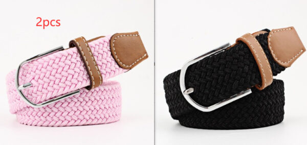 Women's Canvas Belt Student Pants Casual Stretch Braided Needle Buckle - Image 8
