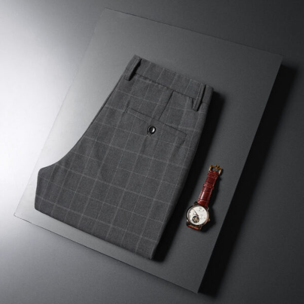 Men's Casual Business Plaid Trousers - Image 2