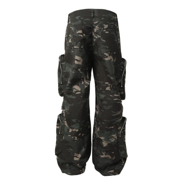 New American Jungle Camouflage Amekaji Multi-pocket Design Casual Wide-leg Workwear Trousers - Image 5