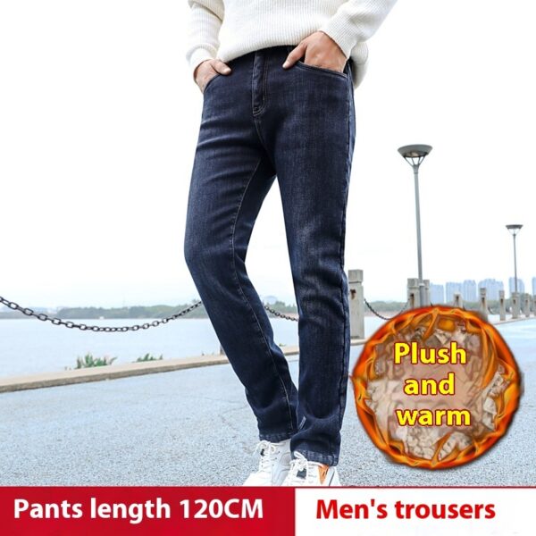 High Waist Loose Straight Stretch Lambswool Warm Thickened Pants - Image 5