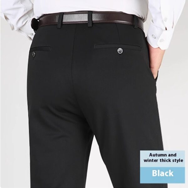 Men's Casual Trousers Elastic Non-ironing Loose Straight Suit Pants - Image 7