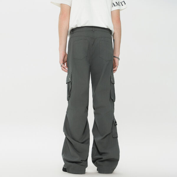 Water Paste Printing Design Sense American Fashion Brand Straight White Overalls Men - Image 4