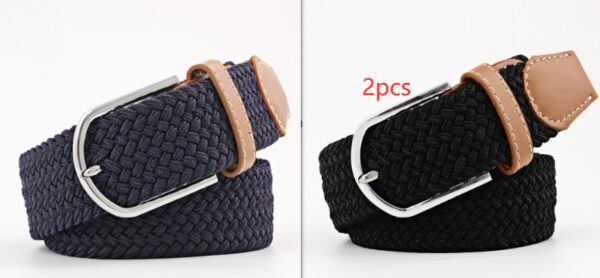 Women's Canvas Belt Student Pants Casual Stretch Braided Needle Buckle - Image 5