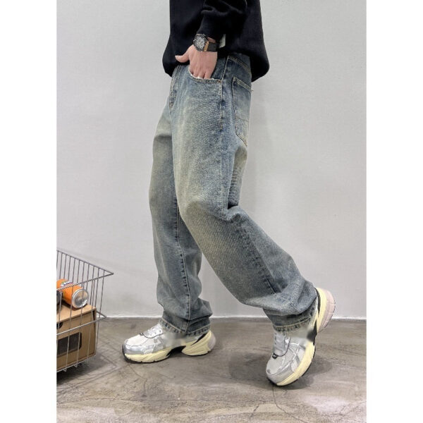 Jeans Men's Autumn New Baggy Straight Trousers Casual Long Pants - Image 5