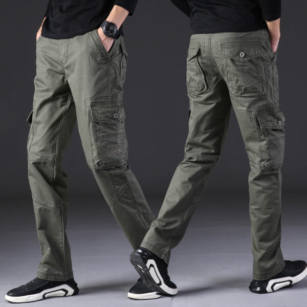Overalls Men's Outdoor Casual Trousers Pure Cotton Straight Loose Multi-pocket - Image 2