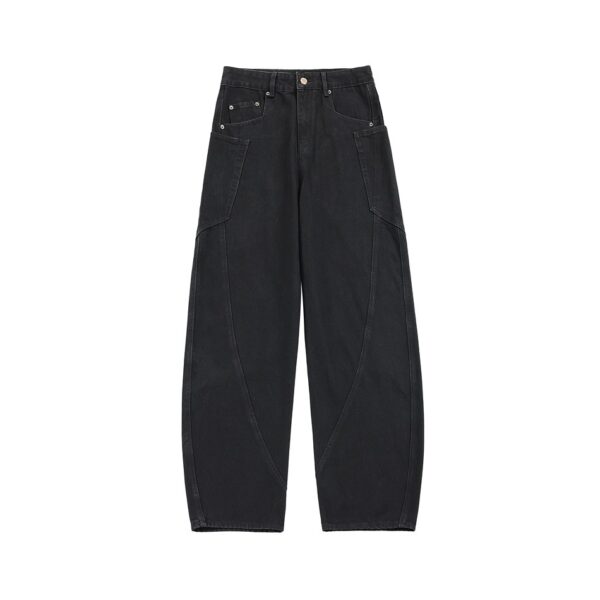 National Fashion Retro Loose Denim Cargo Pants Wide Leg Trousers - Image 3