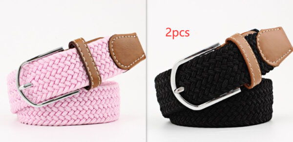 Women's Canvas Belt Student Pants Casual Stretch Braided Needle Buckle - Image 9
