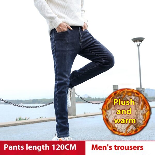 High Waist Loose Straight Stretch Lambswool Warm Thickened Pants - Image 6