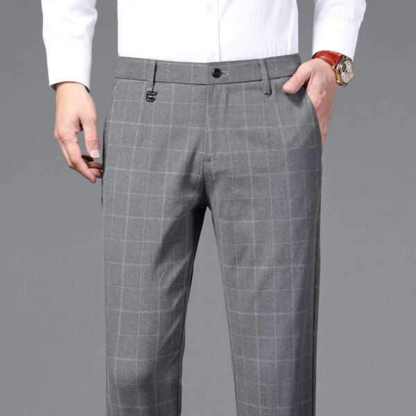 Men's Casual Business Plaid Trousers - Image 3