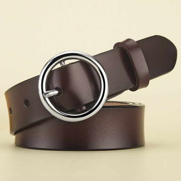 Women's Leather Belt All Match Round Buckle - Image 6
