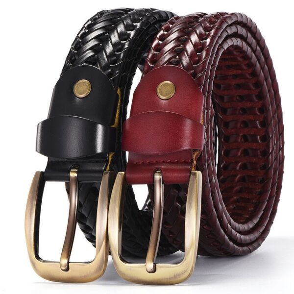 Leather Pin Buckle Handmade Couple's Pant Trendy Casual Belt - Image 2