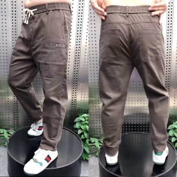 Spring Plus Size Loose Straight Casual Pants Solid Color Denim Trousers - Image 7