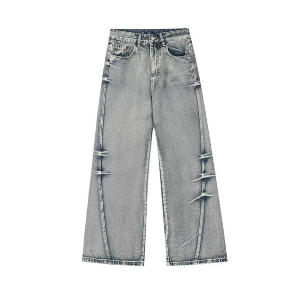 Washed Worn Jeans Men's Loose - Image 3