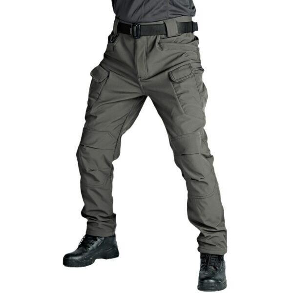 Winter Tactical Pants Men's Fleece-lined Waterproof Shark Skin Soft Shell Tactical Pants - Image 9
