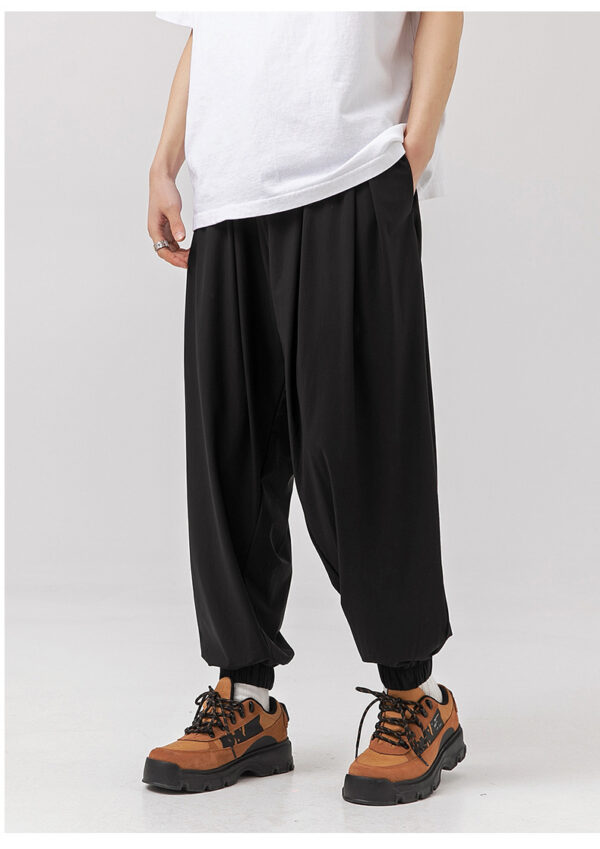 Trendy Ice-feeling Draping Effect Laced Pants - Image 7