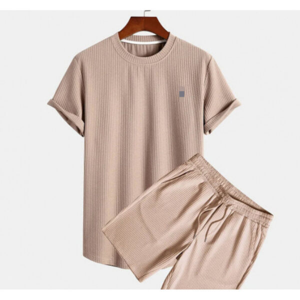 Round Neck Men's Short Sleeve Sports Fashion Loose Two-piece Suit - Image 3