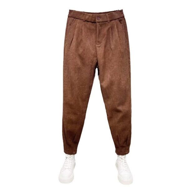 Corduroy Ankle Banded Pants Men's Cropped Casual - Image 2
