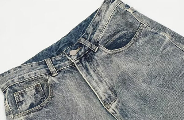 Washed Worn Jeans Men's Loose - Image 4