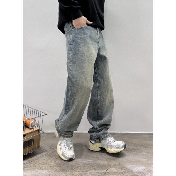 Jeans Men's Autumn New Baggy Straight Trousers Casual Long Pants - Image 2