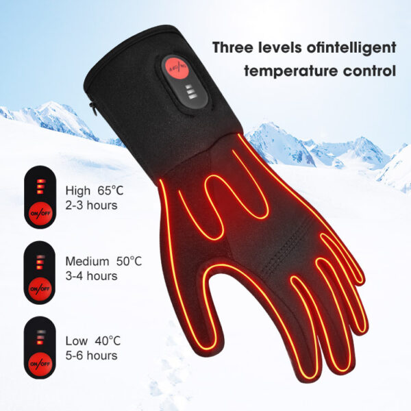 Windproof Water-resistant Indoor Outdoor Thermal Grip Heating Rechargeable Battery Powered Ski Heated Gloves